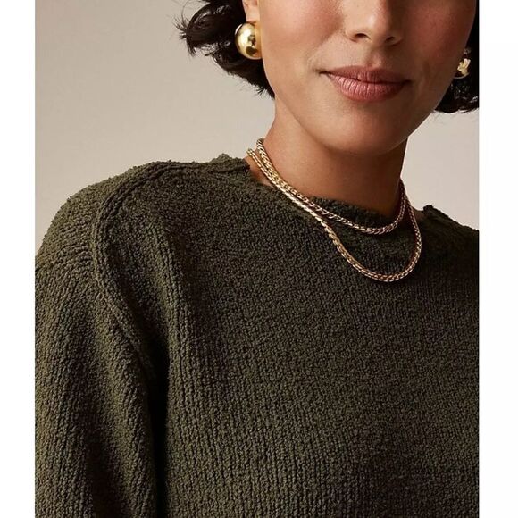 NWT J CREW Relaxed Crewneck Sweater in olive green - Picture 3 of 8